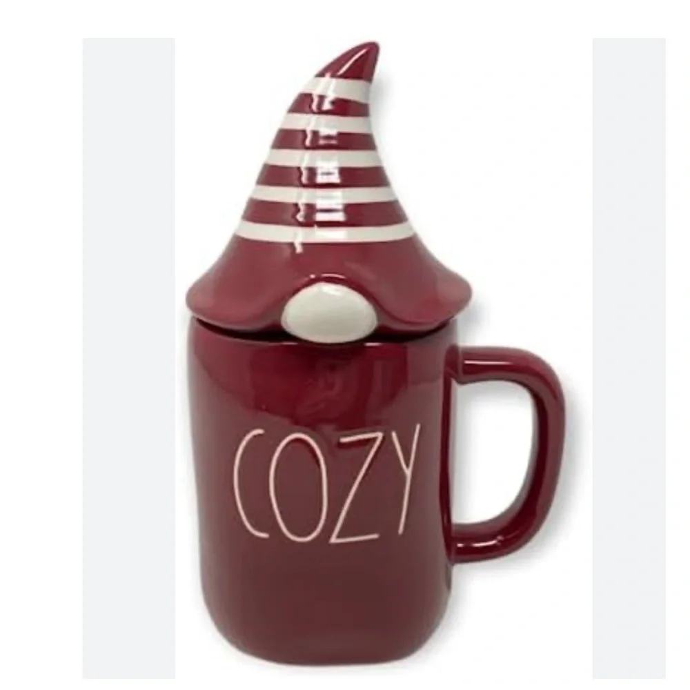 RAE DUNN Cozy Gnome Ceramic mug & Topper Christmas large mug edition
